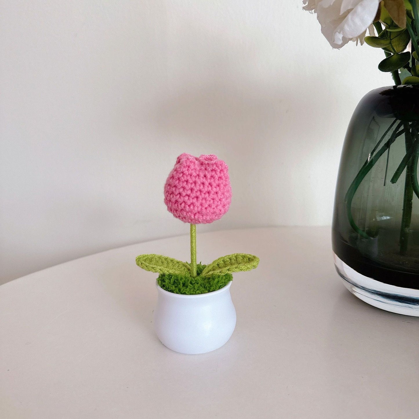 Crochet flower in Pot table decorations